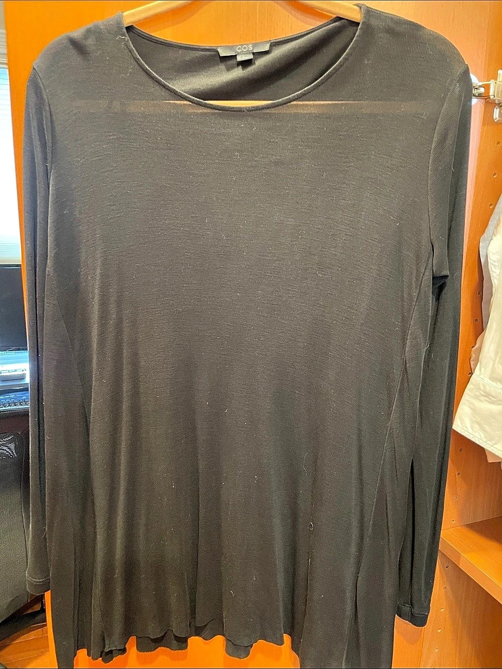 COS Long Sleeve Maxi Dress in Black Size 6